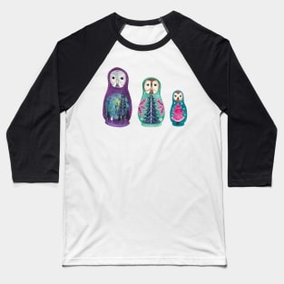 Owl Nesting Dolls - Set 2 Baseball T-Shirt